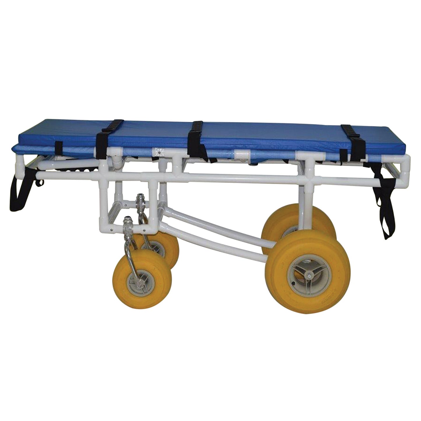 MJM International 780-ATS-YEL All terrain Stretcher, 2 swivel / 2 rigid wheels, 300 lb weight capacity