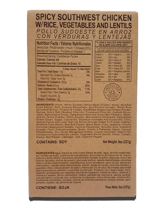 Case of 12 Single Complete MRE Meals – Standard Variety without Heaters