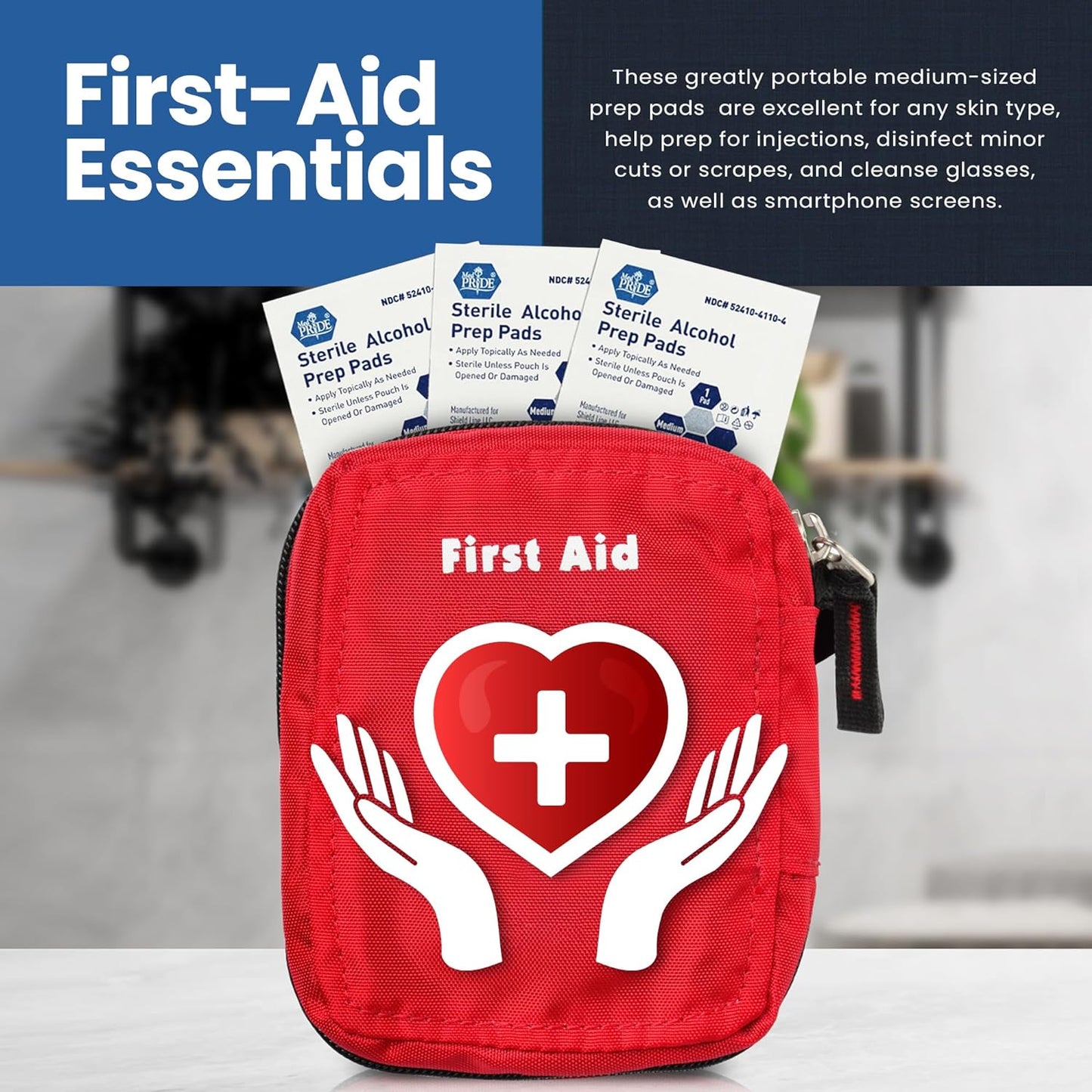 MedPride Sterile Alcohol Prep Pads - Large - 100 pads, Case of 10 ( 1000 count)