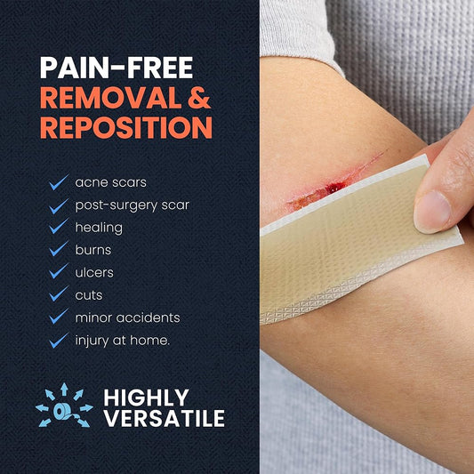 MedPride Easy-Tear Silicone Gel Tape Roll, 1.5" x 1.6yds - Case of 100