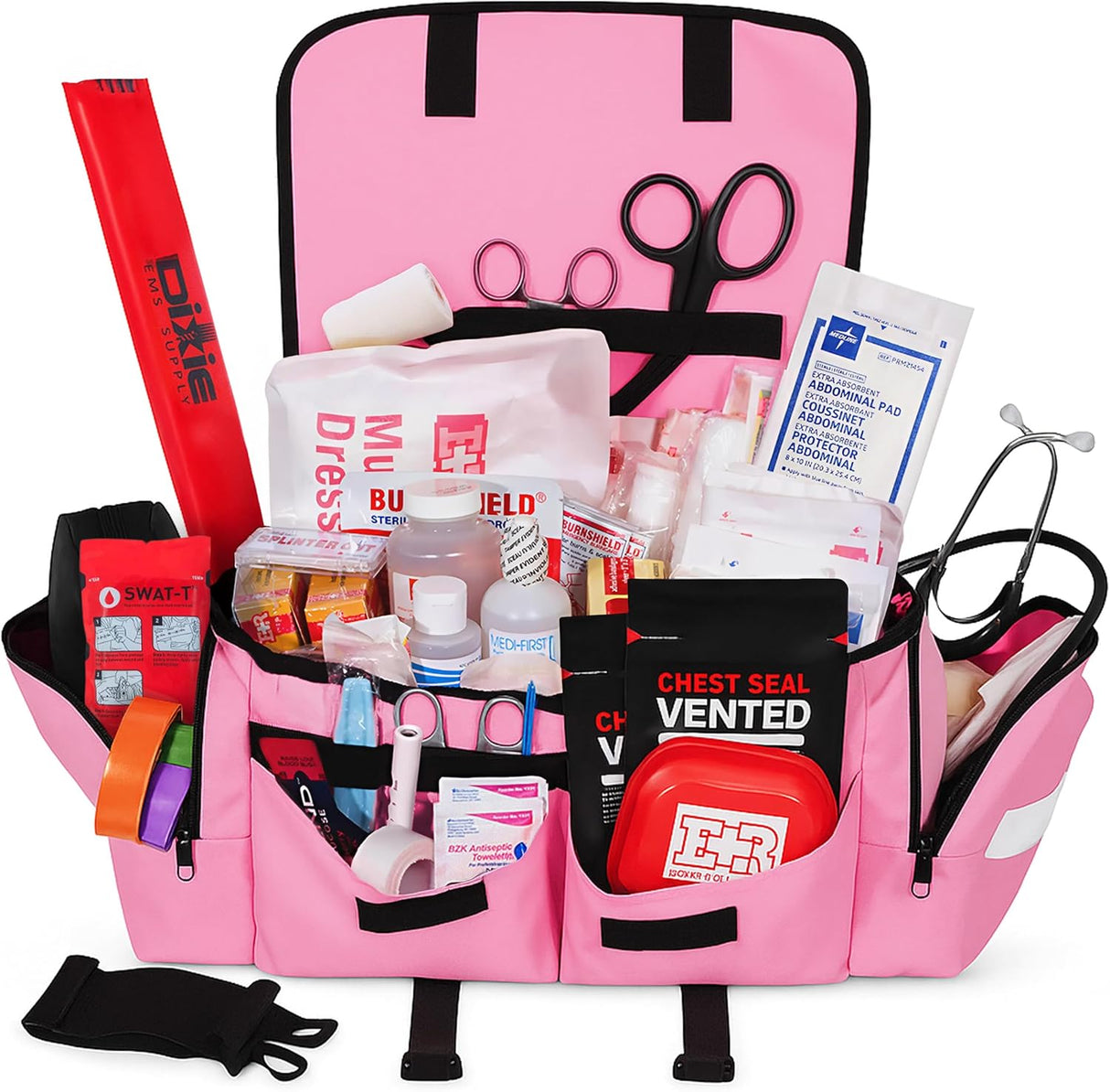 Deluxe EMT Trauma Kit - Fully Stocked First Responder Bag