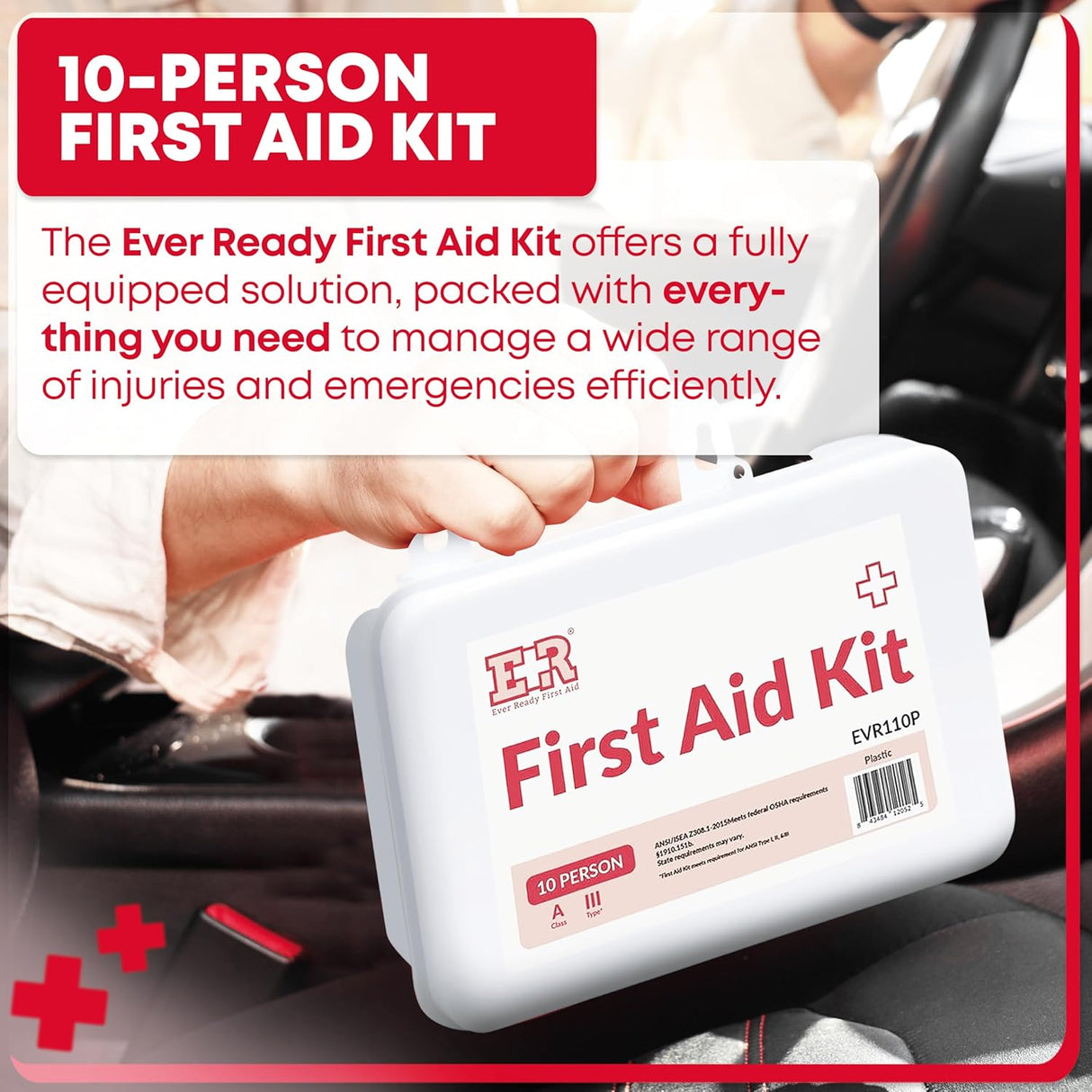 10 Person First Aid Kit – Type III, ANSI A, OSHA Compliant