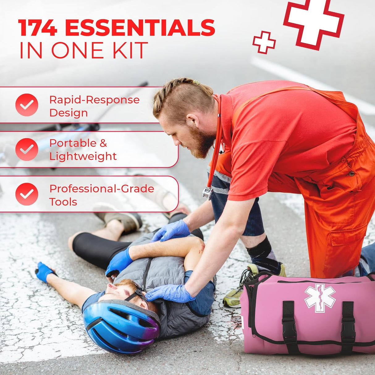 Deluxe EMT Trauma Kit - Fully Stocked First Responder Bag