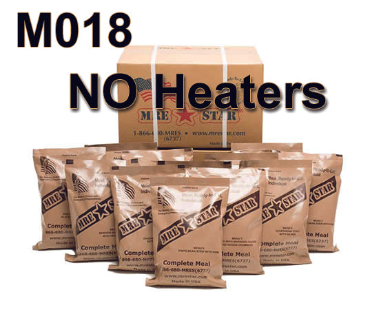 Case of 12 Single Complete MRE Meals – Standard Variety without Heaters