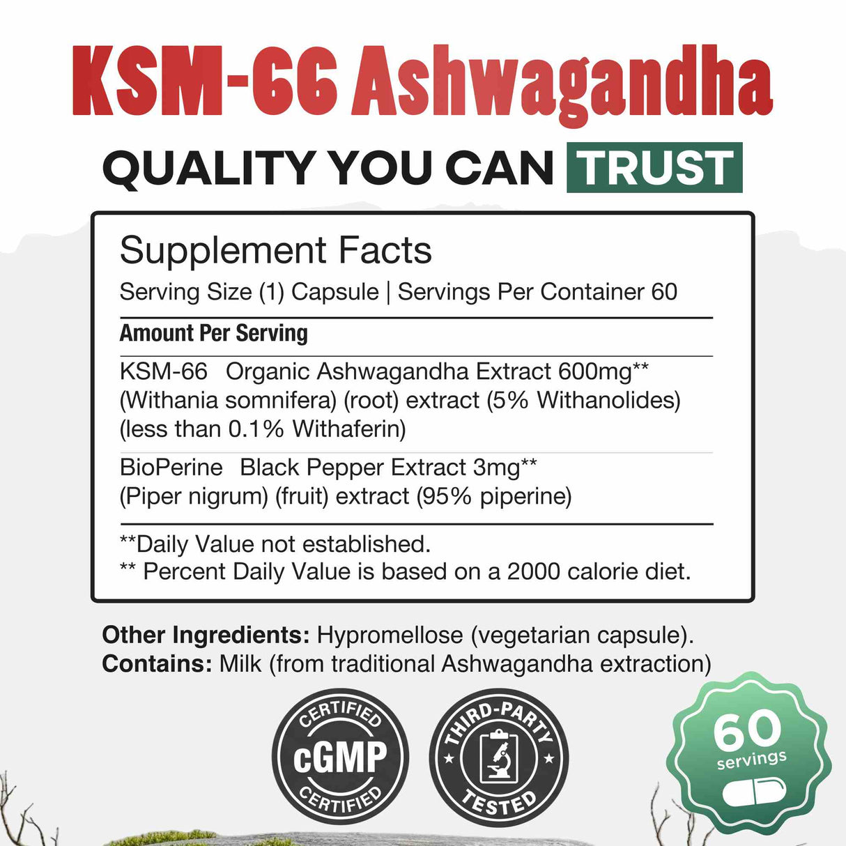 Daily Nutra KSM-66 Ashwagandha 600mg Capsules – Stress Relief & Relaxation