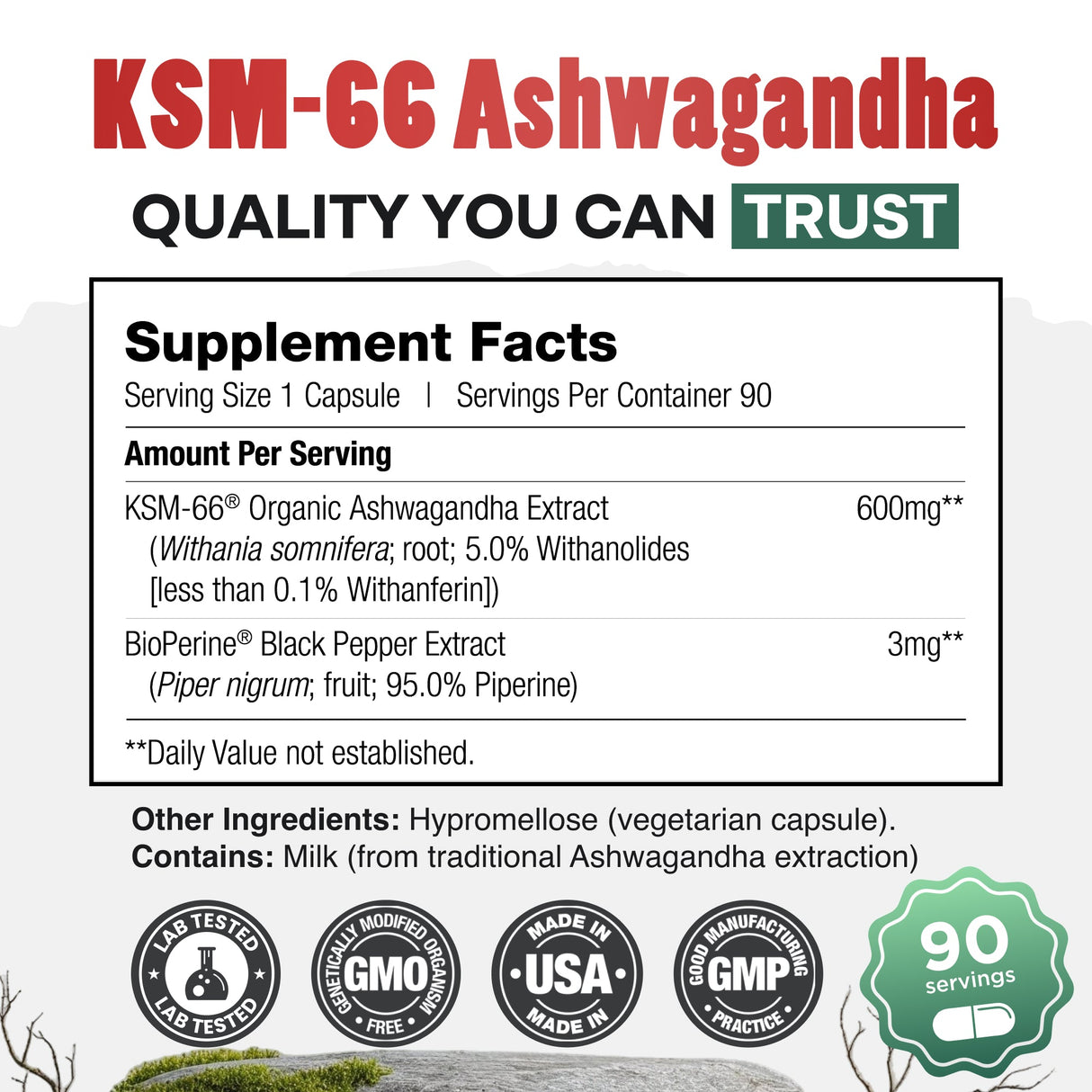 Daily Nutra KSM-66 Ashwagandha 600mg Capsules – Stress Relief & Relaxation