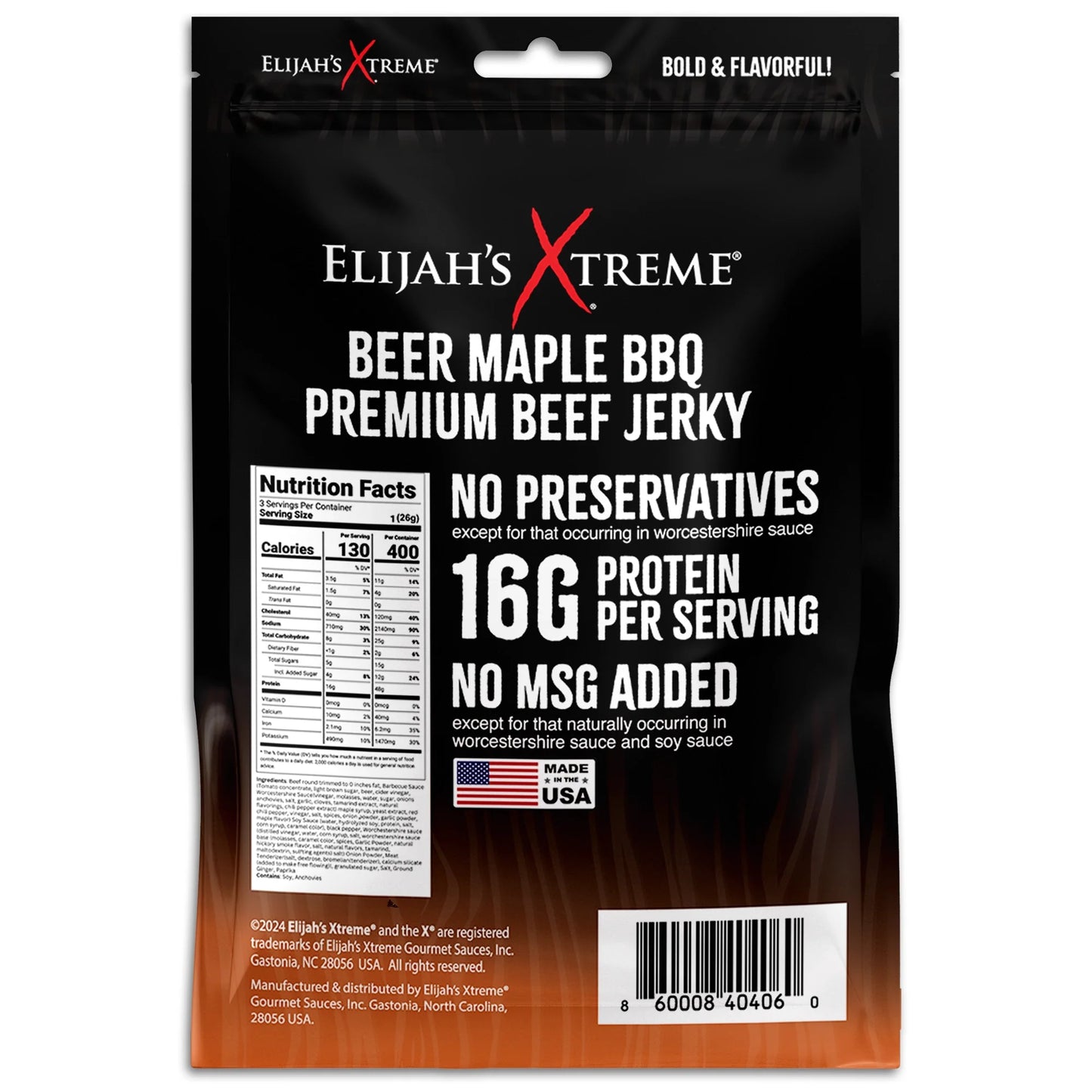 Elijah’s Xtreme Beef Jerky Bulk Trio - 6 bags of Each Flavor, 18 bags total (3lbs)