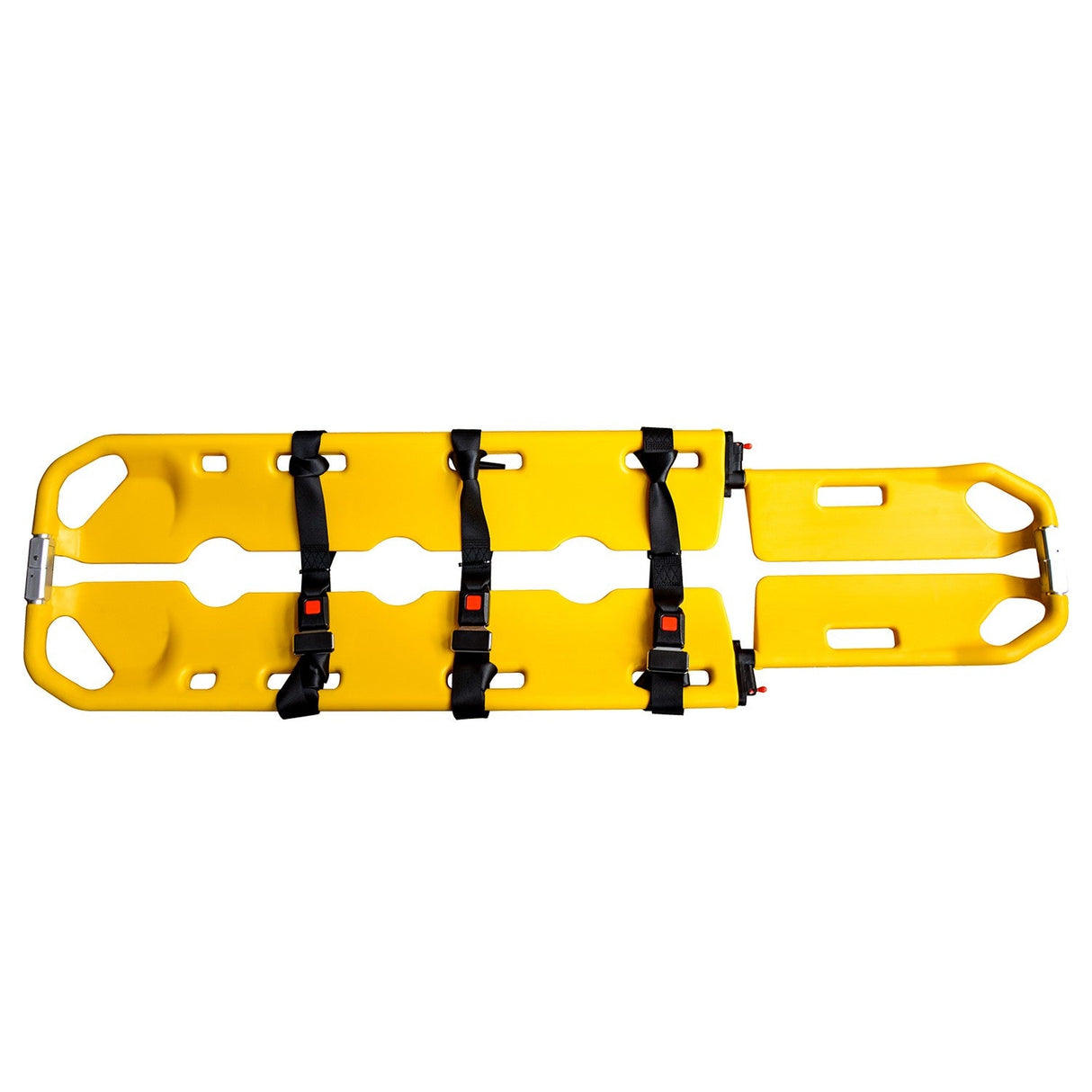 LINE2design Emergency Scoop Stretcher Lighweight Adjustable Medical Immobilization Transportation with Patient Restraint Straps - Yellow
