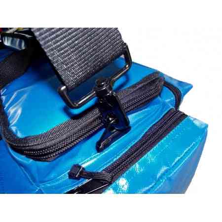 LINE2design First Aid Deluxe EMS Oxygen Medical Bag, All Impervious Fully Padded with Shoulder Straps & Yellow Trim - Royal Blue