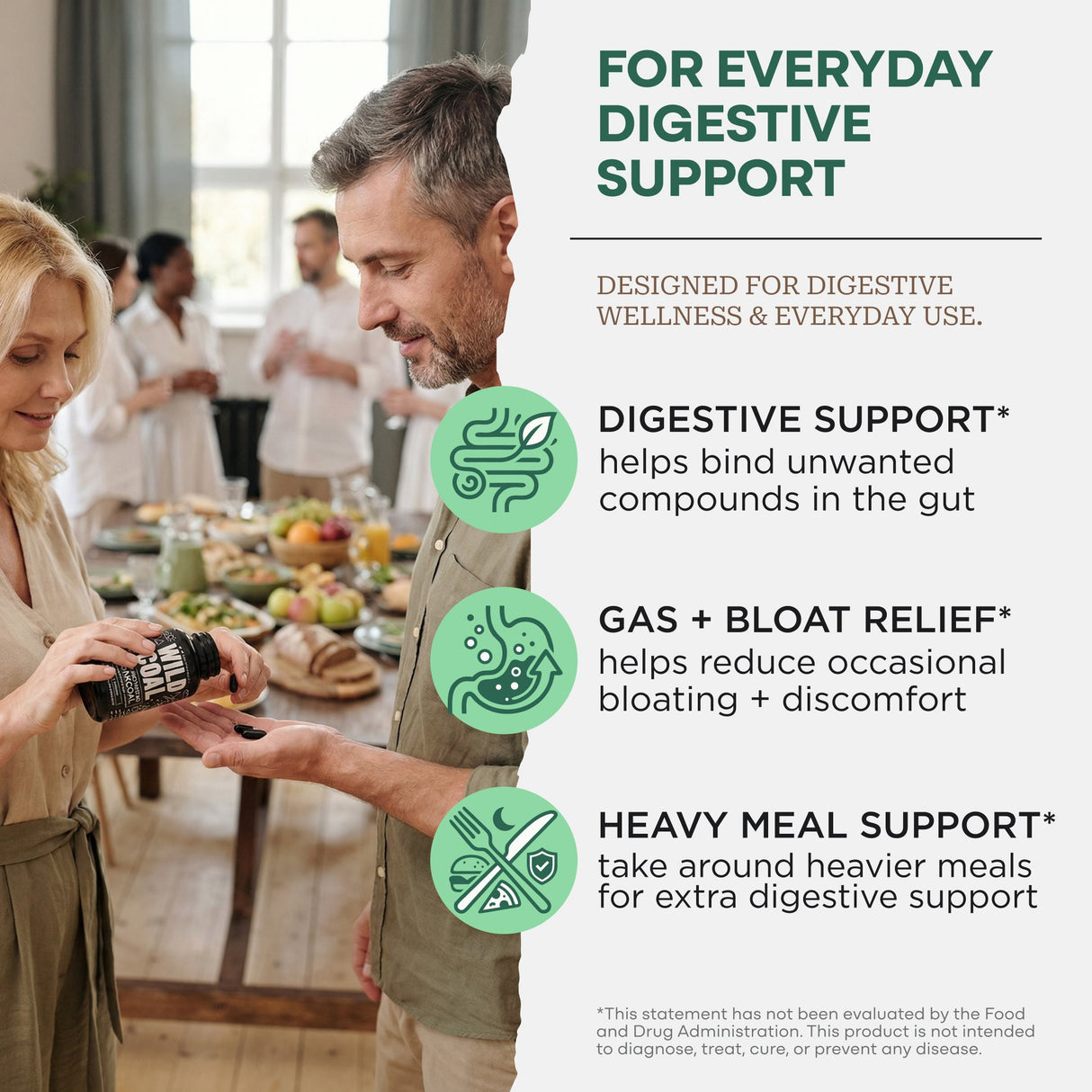 Activated Charcoal Capsules, 60 servings - Made from 100% Organic Coconuts