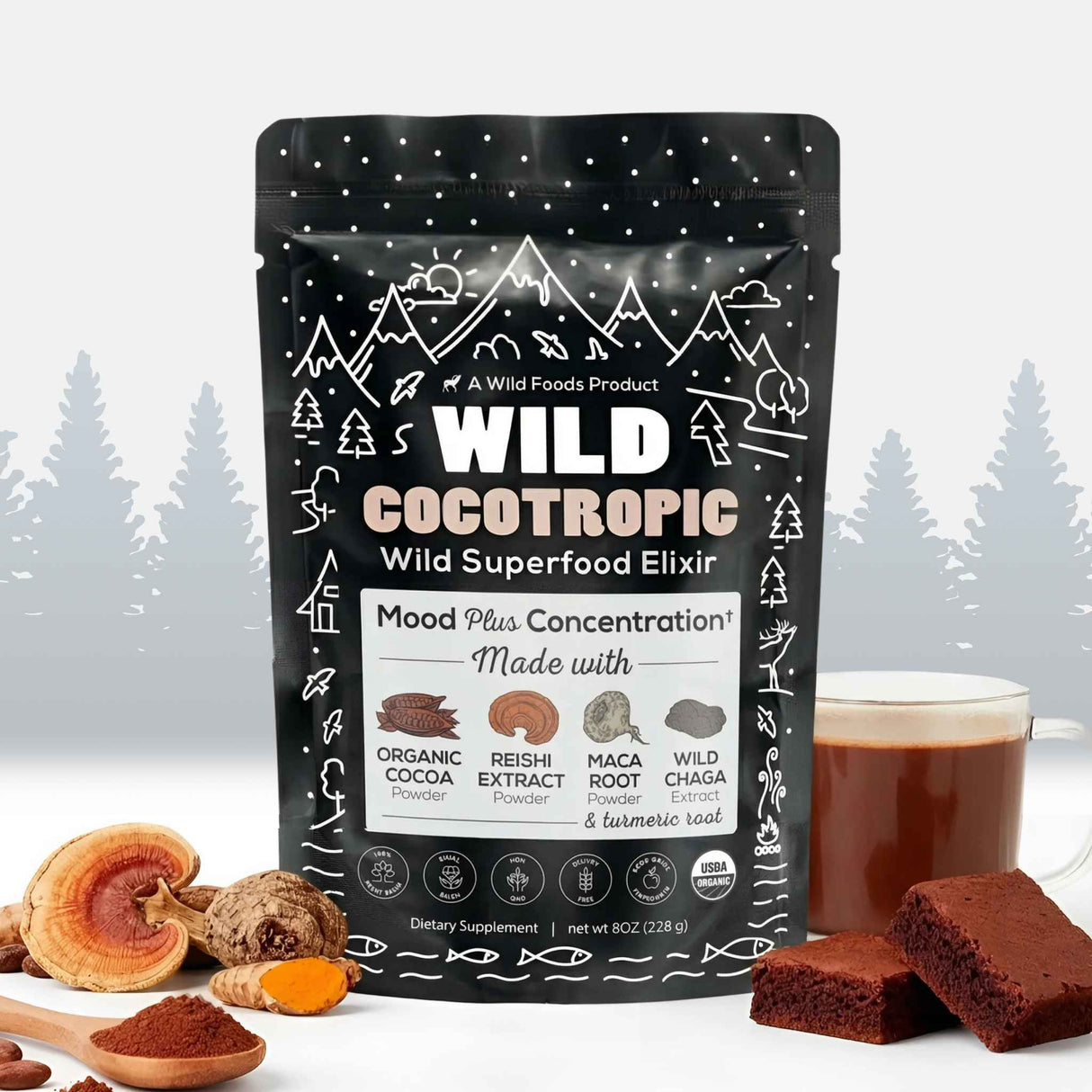 CocoTropic, 32 servings – Organic Mushroom Mix for Energy & Focus