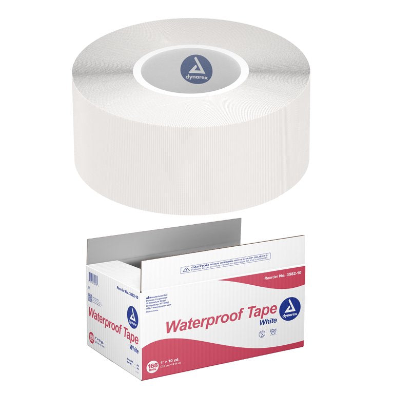 Dynarex Waterproof Adhesive Tape, 1" x 10yds Bulk - 168ea/cs (168 Count)