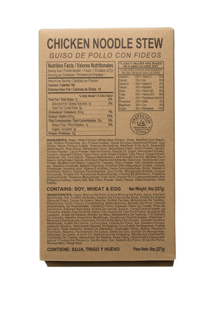 Case of 12 Single Complete MRE Meals – Standard Variety without Heaters