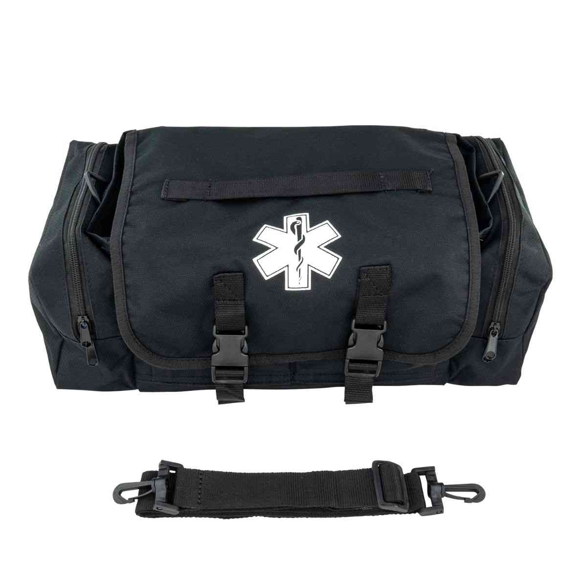 LINE2design First Aid Responder Emergency Star of Life Logo Medical EMS Bag with Zippered Pockets & Shoulder Straps