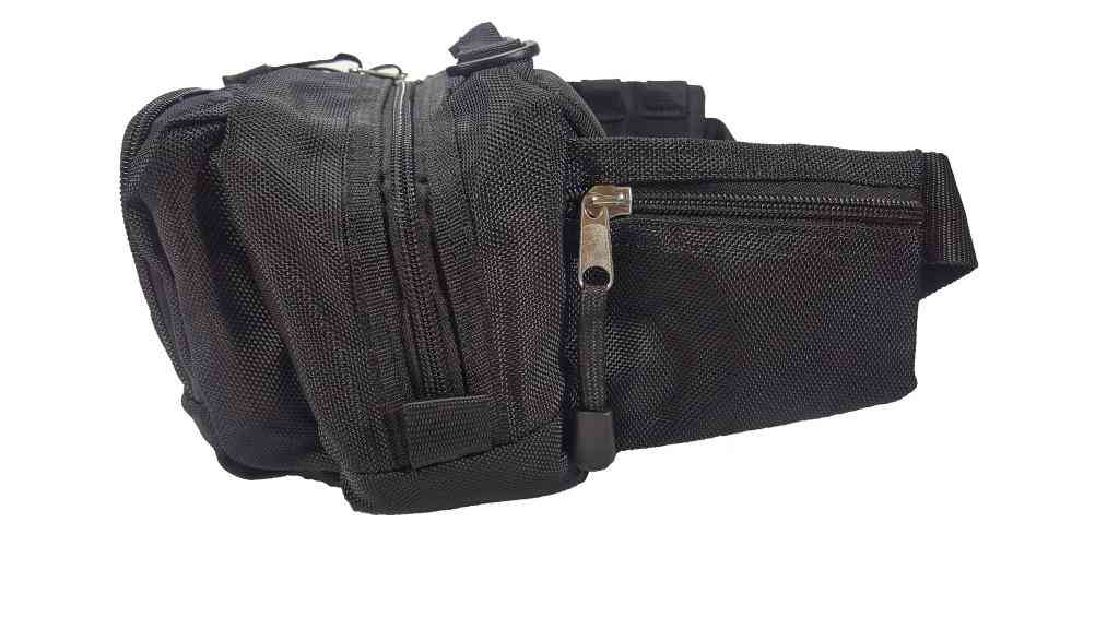 LINE2design Deluxe First Aid Nylon Star of Life Logo Fanny Pack EMT Paramedic Bag With Internal Pockets - Black
