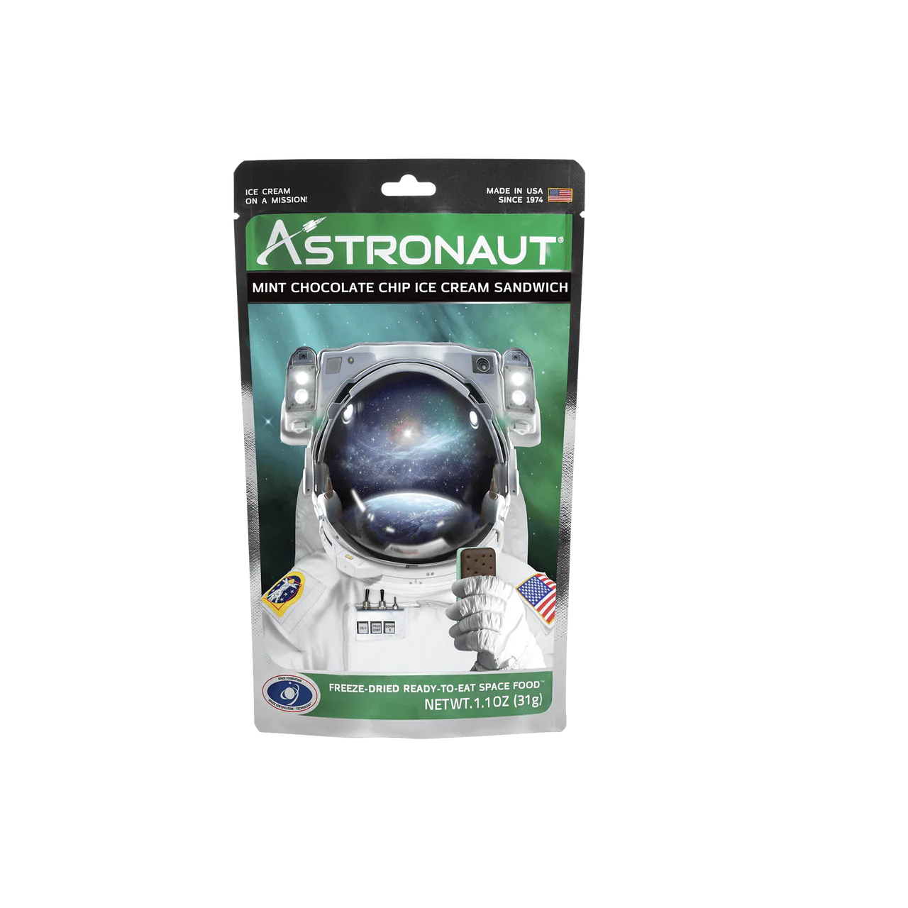 Astronaut Mint Choc Chip Ice Cream, Freeze Dried