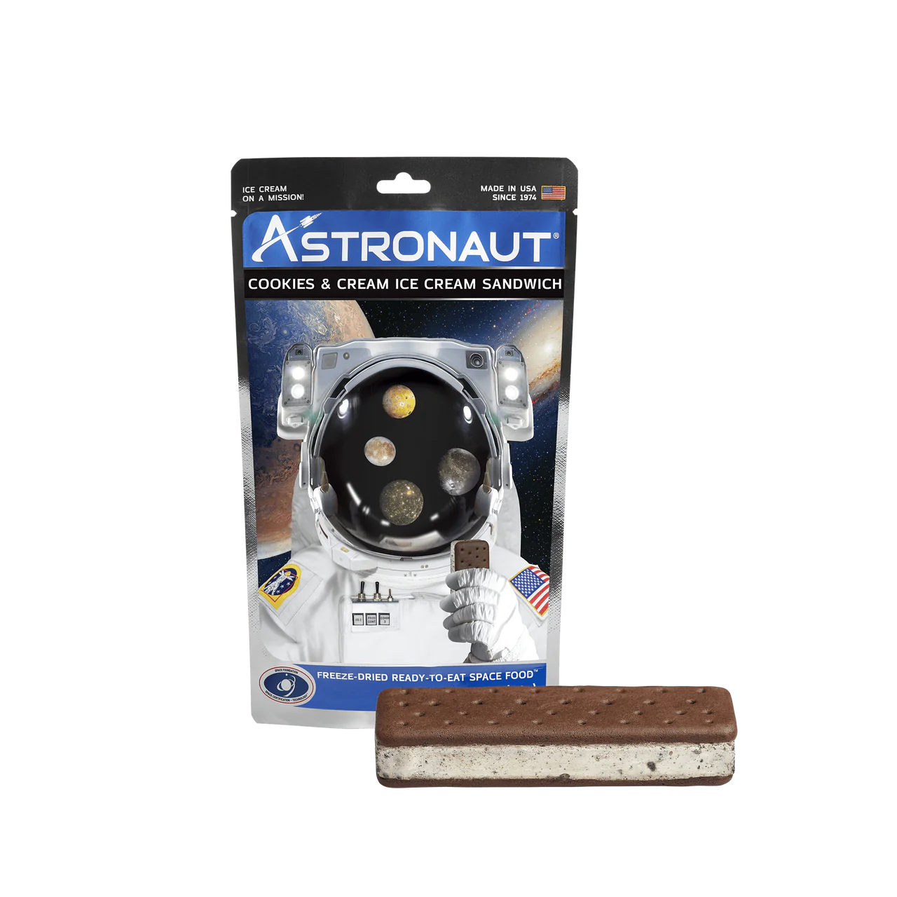 Astronaut Cookies & Cream Ice Cream Sandwich, Freeze Dried