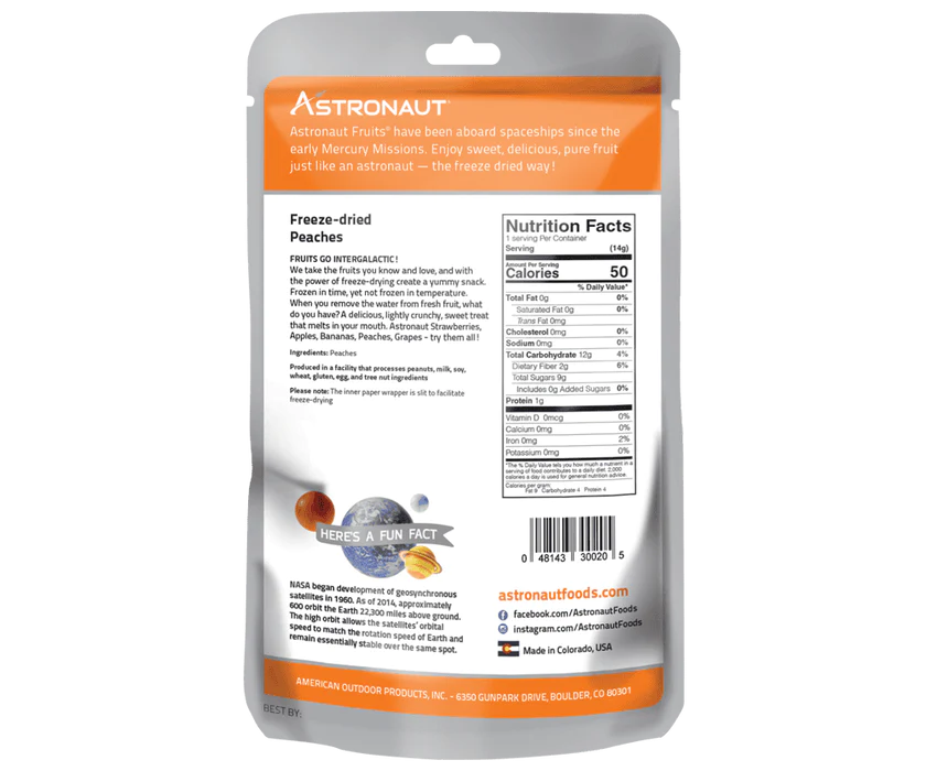 Astronaut Freeze Dried Fruit, Peaches