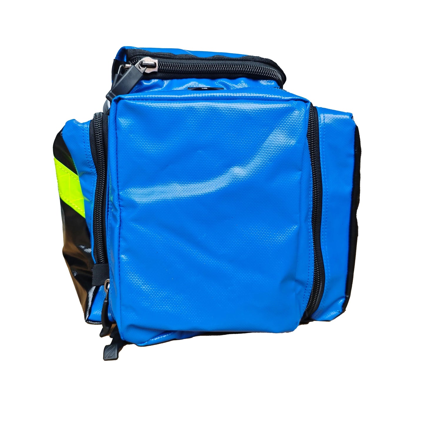 LINE2design First Aid Deluxe EMS Oxygen Medical Bag, All Impervious Fully Padded with Shoulder Straps & Yellow Trim - Royal Blue