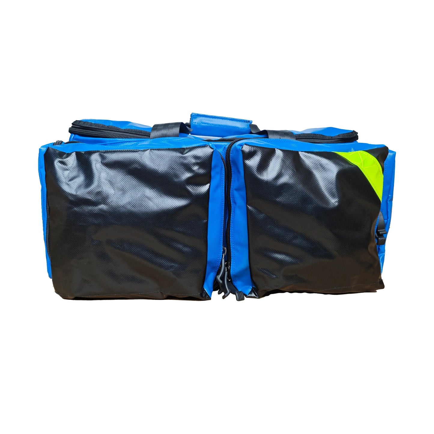 LINE2design First Aid Deluxe EMS Oxygen Medical Bag, All Impervious Fully Padded with Shoulder Straps & Yellow Trim - Royal Blue
