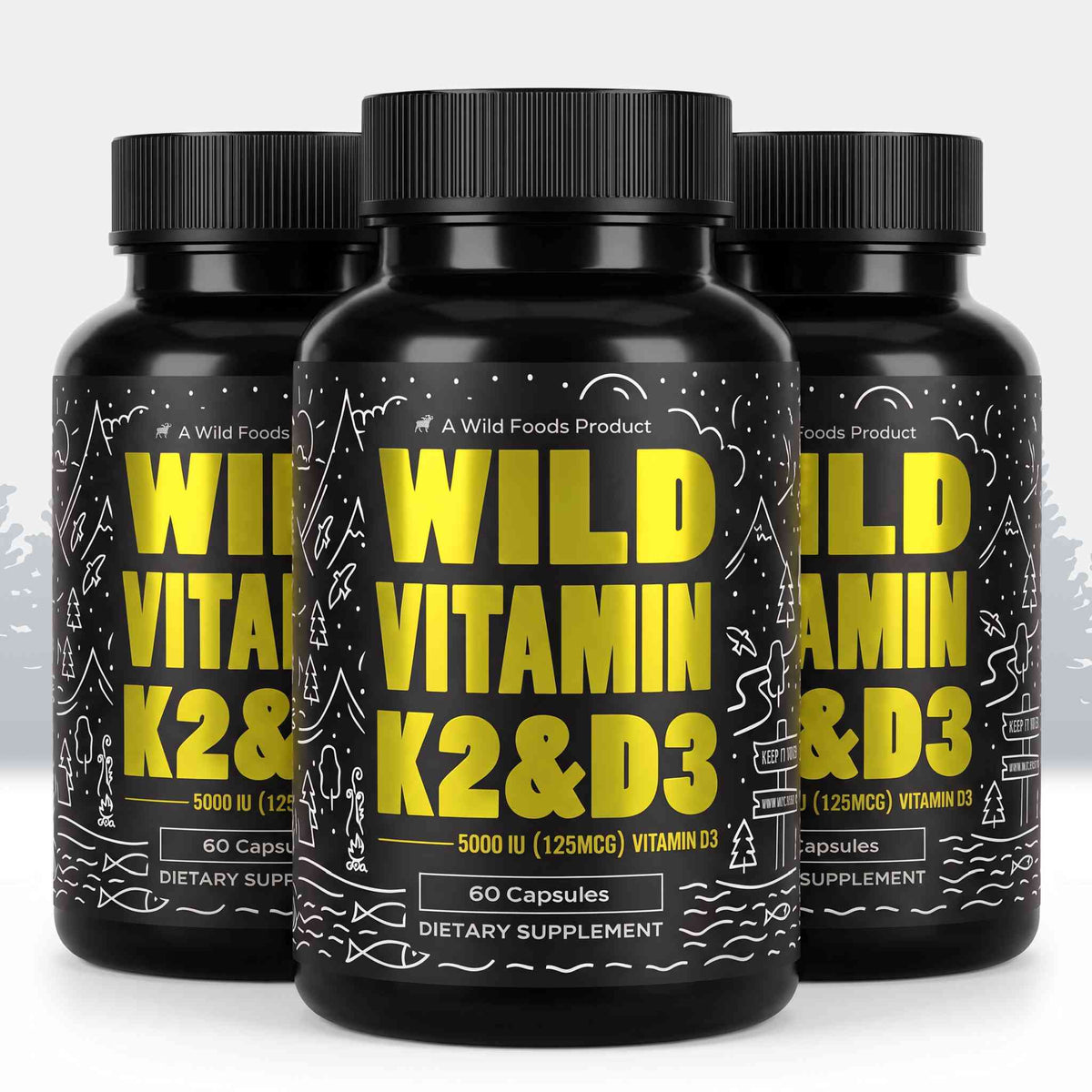 Vitamin K2 (MK-7) & Vitamin D3 (5000 IU) & Black Pepper Extract