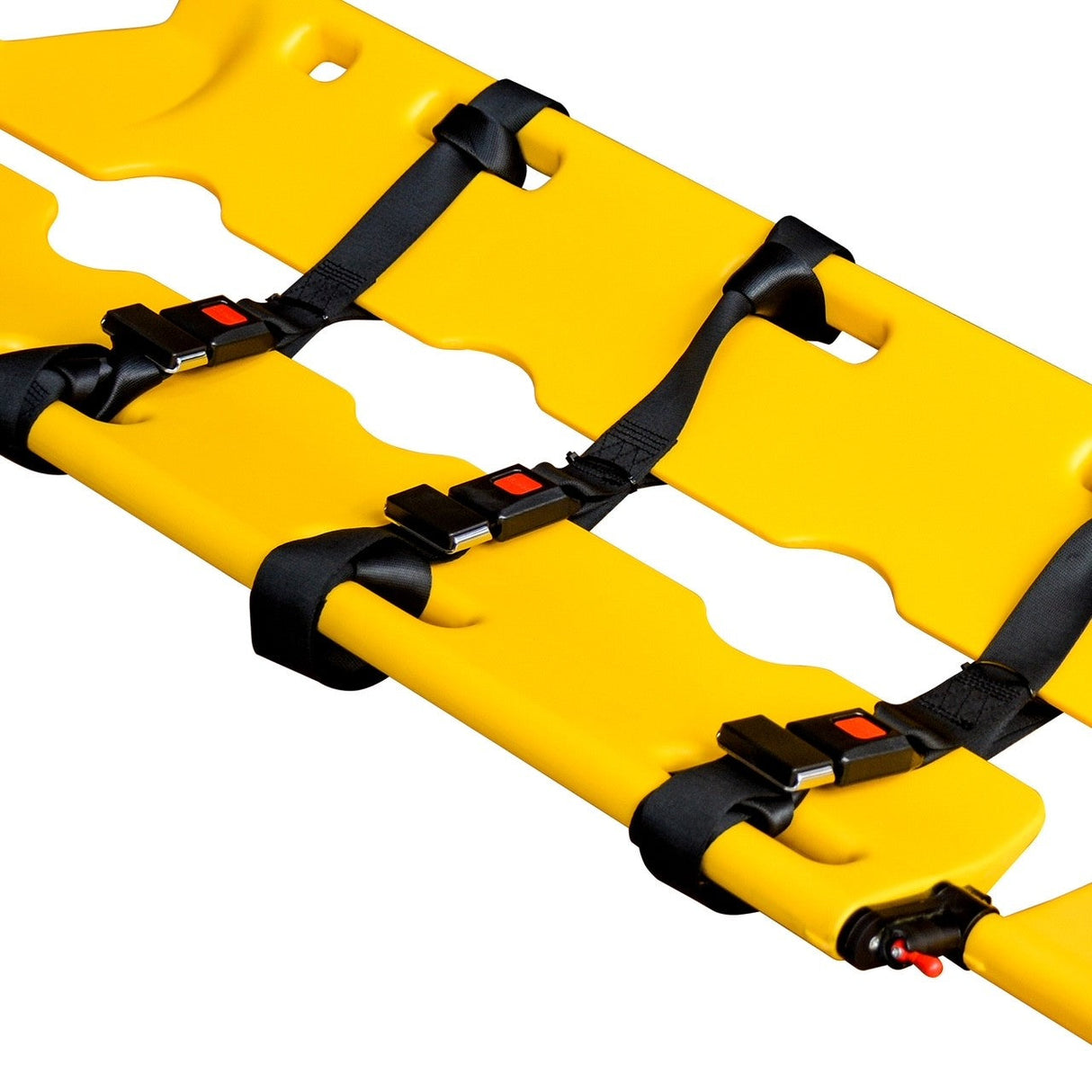 LINE2design Emergency Scoop Stretcher Lighweight Adjustable Medical Immobilization Transportation with Patient Restraint Straps - Yellow