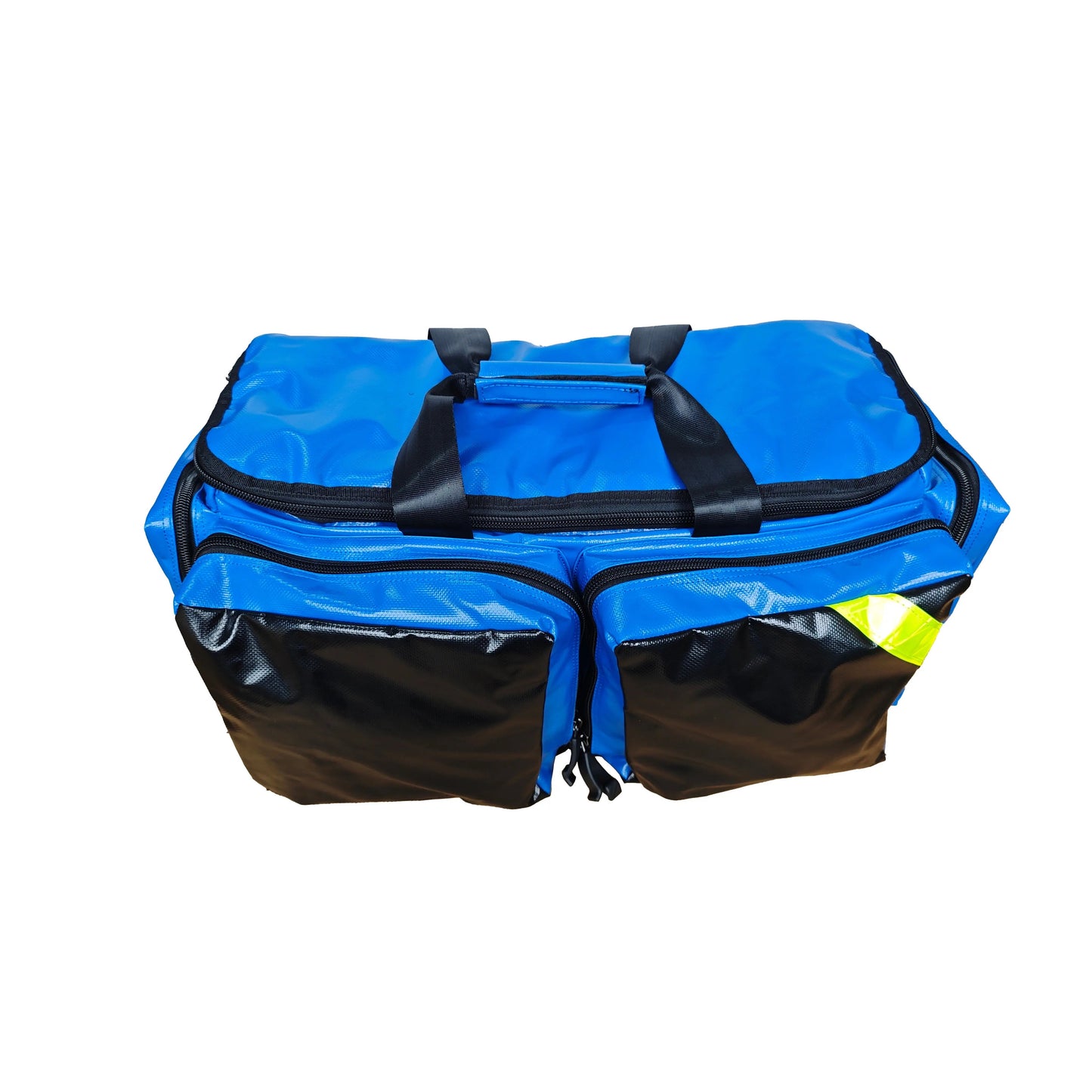 LINE2design First Aid Deluxe EMS Oxygen Medical Bag, All Impervious Fully Padded with Shoulder Straps & Yellow Trim - Royal Blue