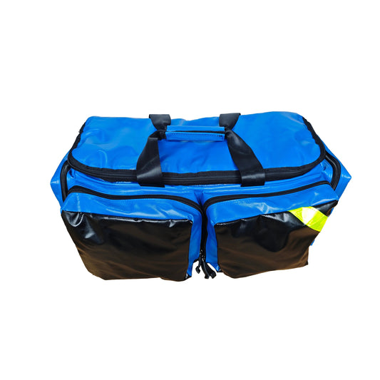 LINE2design First Aid Deluxe EMS Oxygen Medical Bag, All Impervious Fully Padded with Shoulder Straps & Yellow Trim - Royal Blue