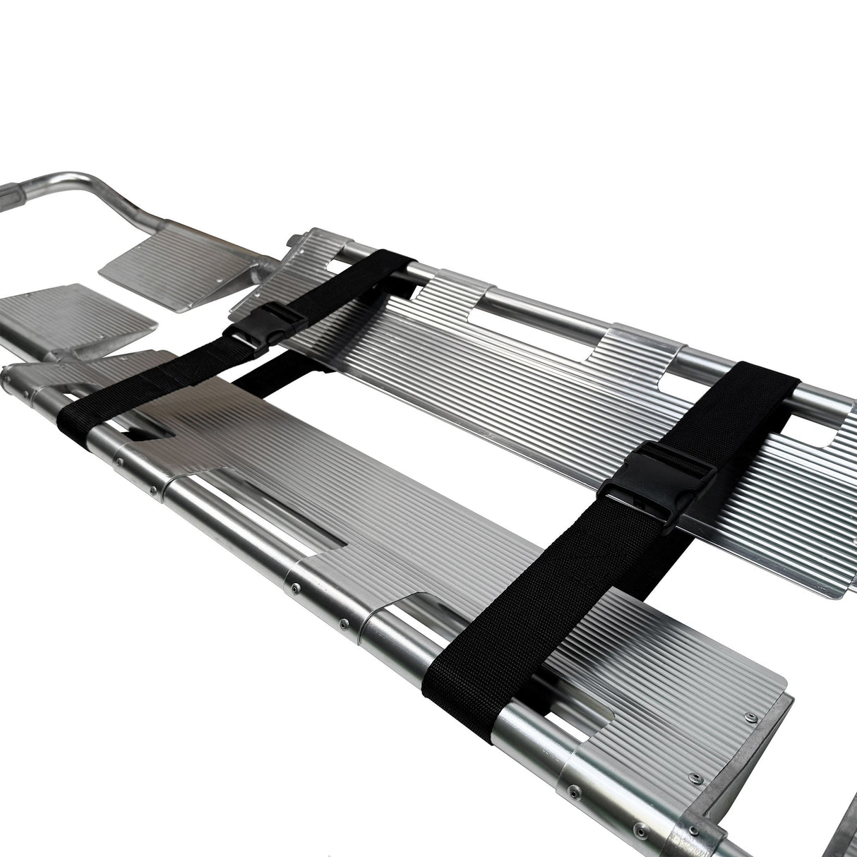 LINE2design Emergency Medical Scoop Stretcher, Adjustable Length with Two Black Safety Straps