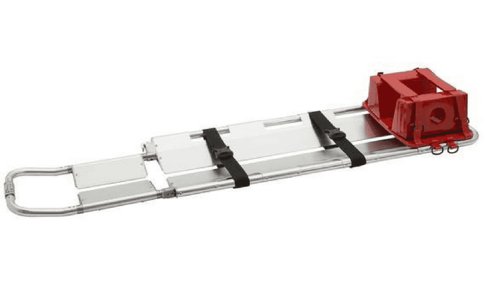 LINE2design Emergency Medical Scoop Stretcher, Adjustable Length with Two Black Safety Straps