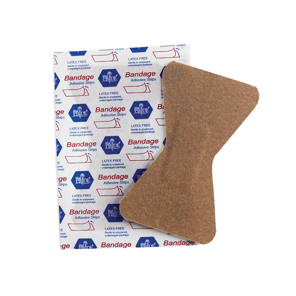 MedPride Sterile Fabric Fingertip Adhesive Bandages, 1.75" x 3" - 100/Box, Case of 24 (2400 Count)