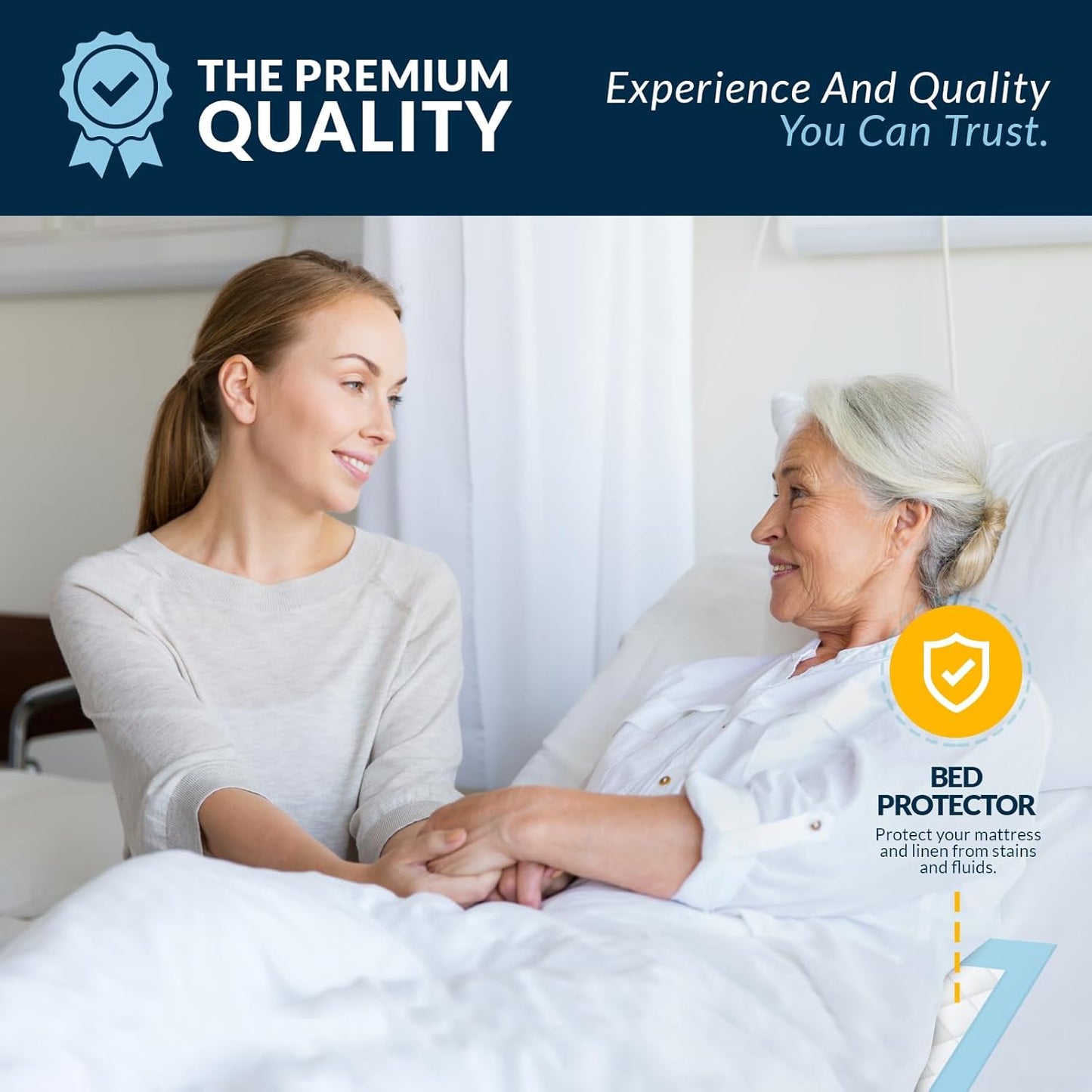 MedPride Disposable Underpads, 17 x 24 w/ 2-Ply Tissue - 100/pack, Case of 3 (300 Count)