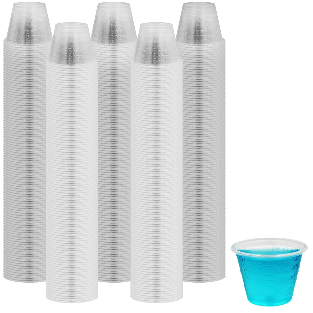 MedPride Medicine Cups Transparent Graduated 1oz. - 5 Sleeves, Bag of 100 (Total of 5000)
