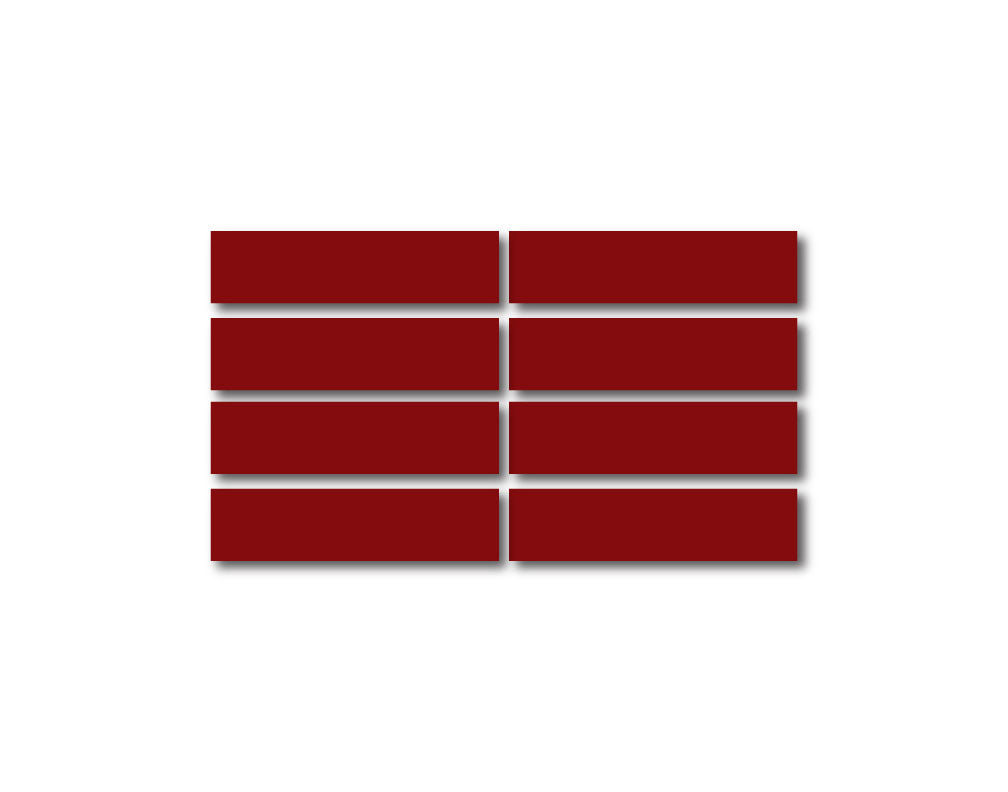 MATTE RED REFLECTIVE HELMET BAR 8 PACK