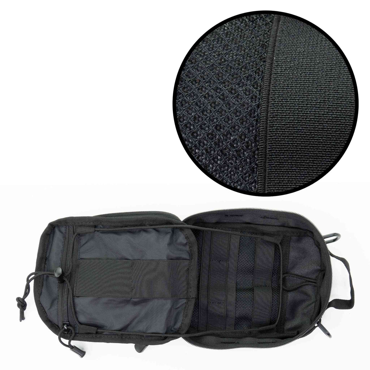 LINE2design MOLLE Pouch, Emergency Medical, Trauma Bag, Gunshot Bag for First Aid (IFAK), Utility Pouch, includes USA Patch - Black