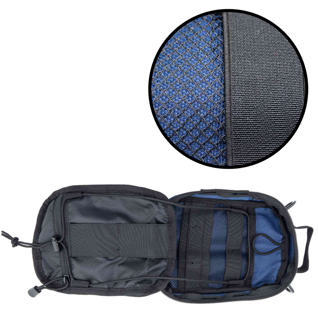 LINE2design MOLLE Pouch, Emergency Medical, Trauma Bag, Gunshot Bag for First Aid (IFAK), Utility Pouch, includes USA Patch - Navy