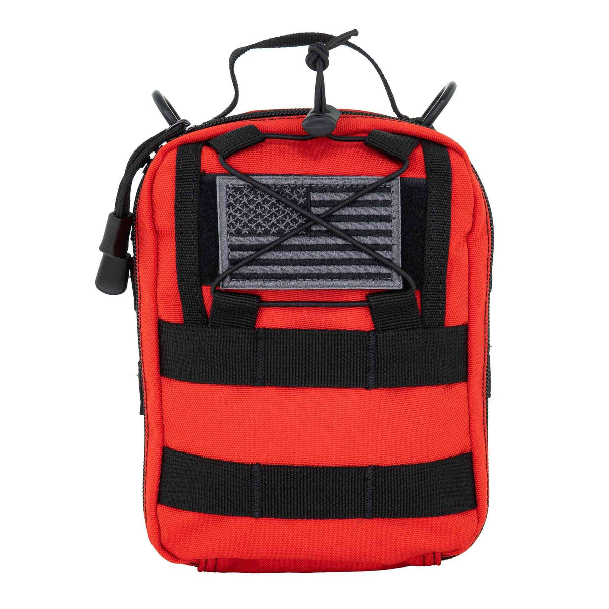 LINE2design MOLLE Pouch, Emergency Medical, Trauma Bag, Gunshot Trauma for First Aid (IFAK), Utility Pouch, includes USA Patch - Red