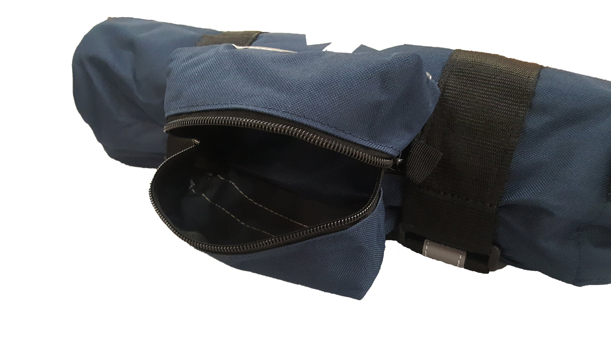 Portable Oxygen Cylinder Sleeve Bag Star Of Life - Zippered Storage Tank Pouch w/ Adjustable Straps - Navy