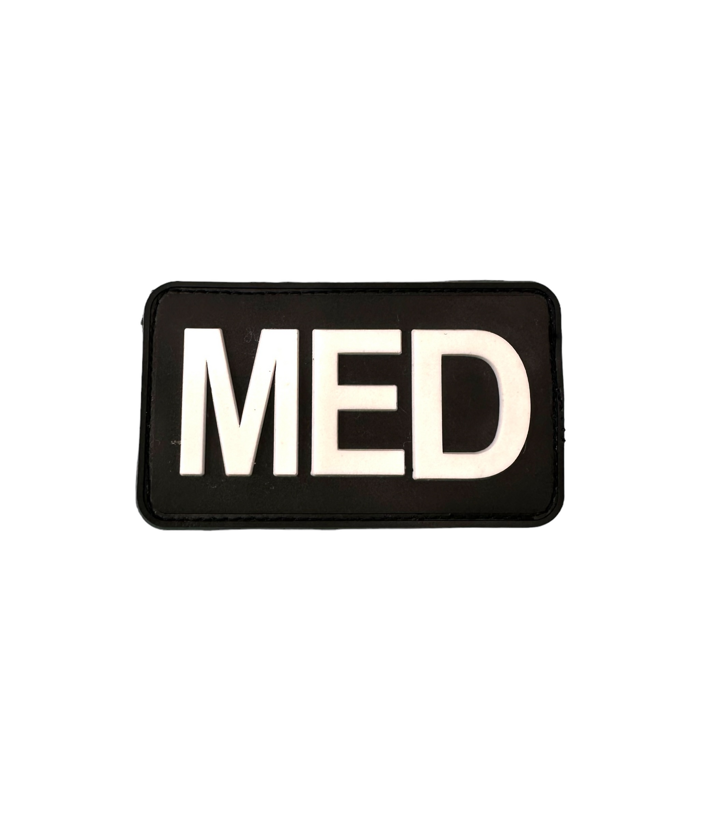 3" Black MED Glow Hook and Loop PVC Patch