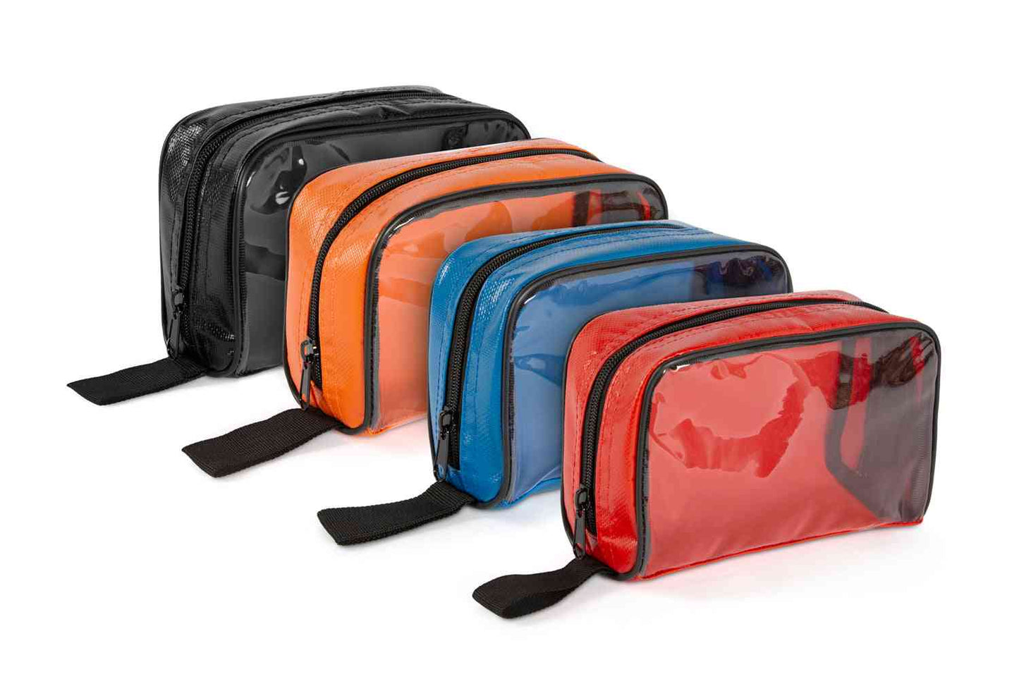 LINE2design Color Coded First Aid Medical Kit Water Resistant Accessory Pouches, Zippered Bag with Transparent Window Set of 4