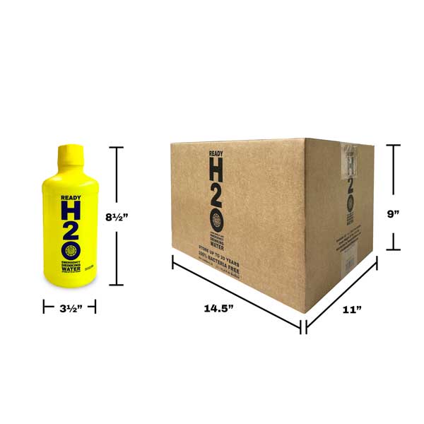 Emergency Drinking Water - Guaranteed Bacteria Free - 20 yr - 1 Liter Bottles - 12 pack - Free Shipping!