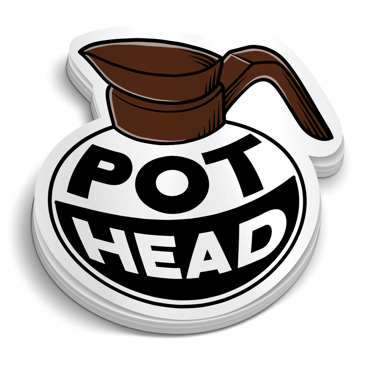 Coffee Pot Head Sticker