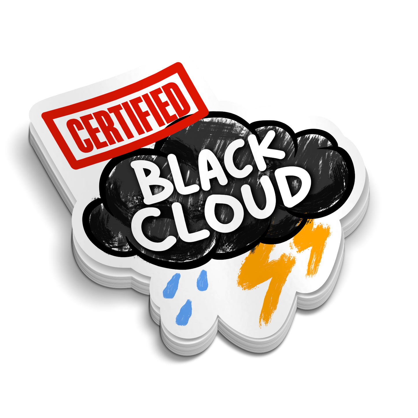 Certified Black Cloud - Funny Stickers