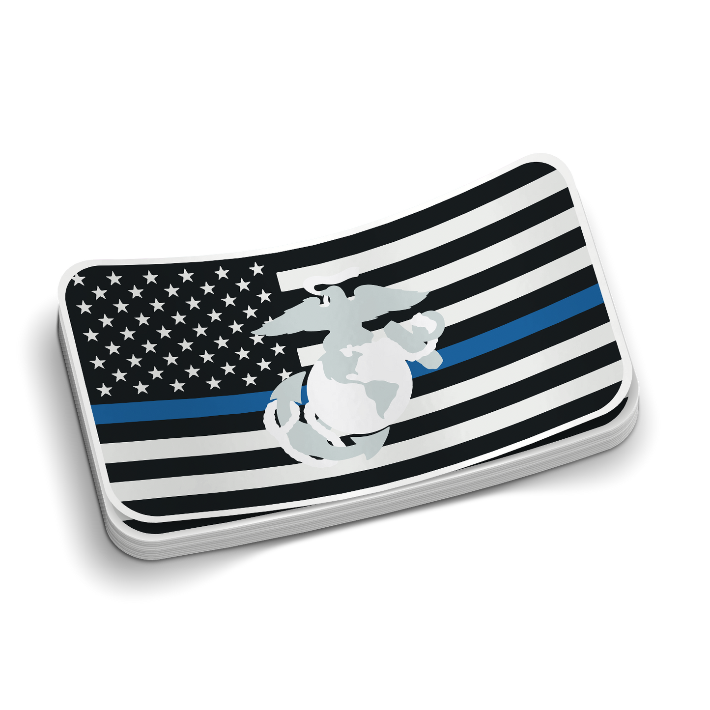 Blue Line Marine - Blue Marine Tumbler Stickers