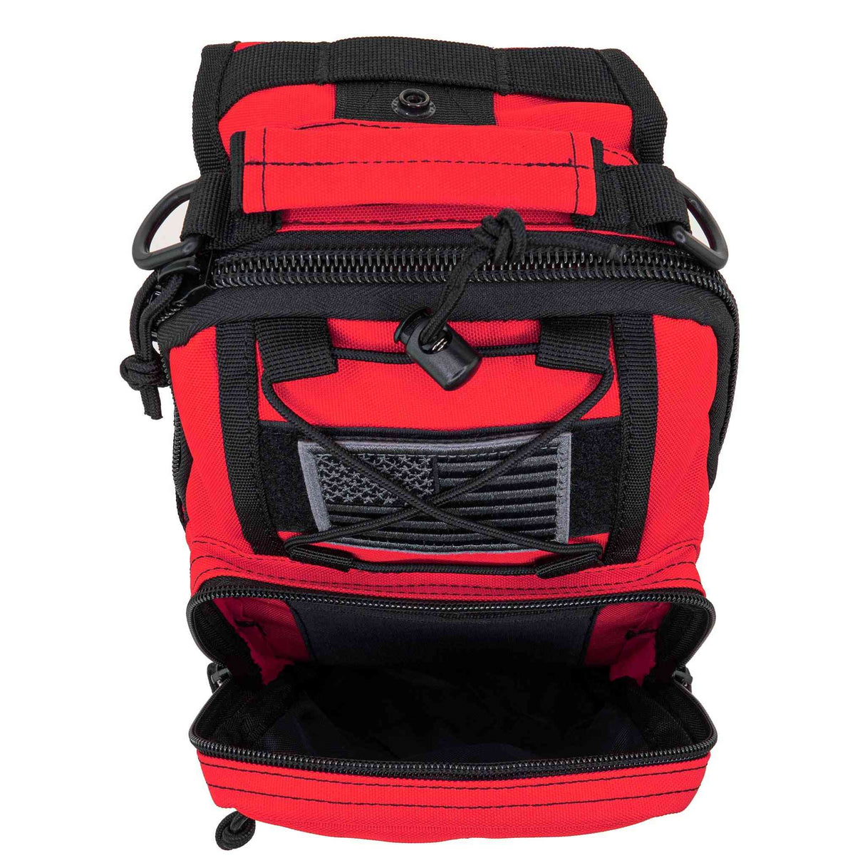 LINE2design Sling Backpack, Bleeding Control Sling Bag, Over The Shoulder Sling Backpack, MOLLE Bag for First Aid Day Pack - Red