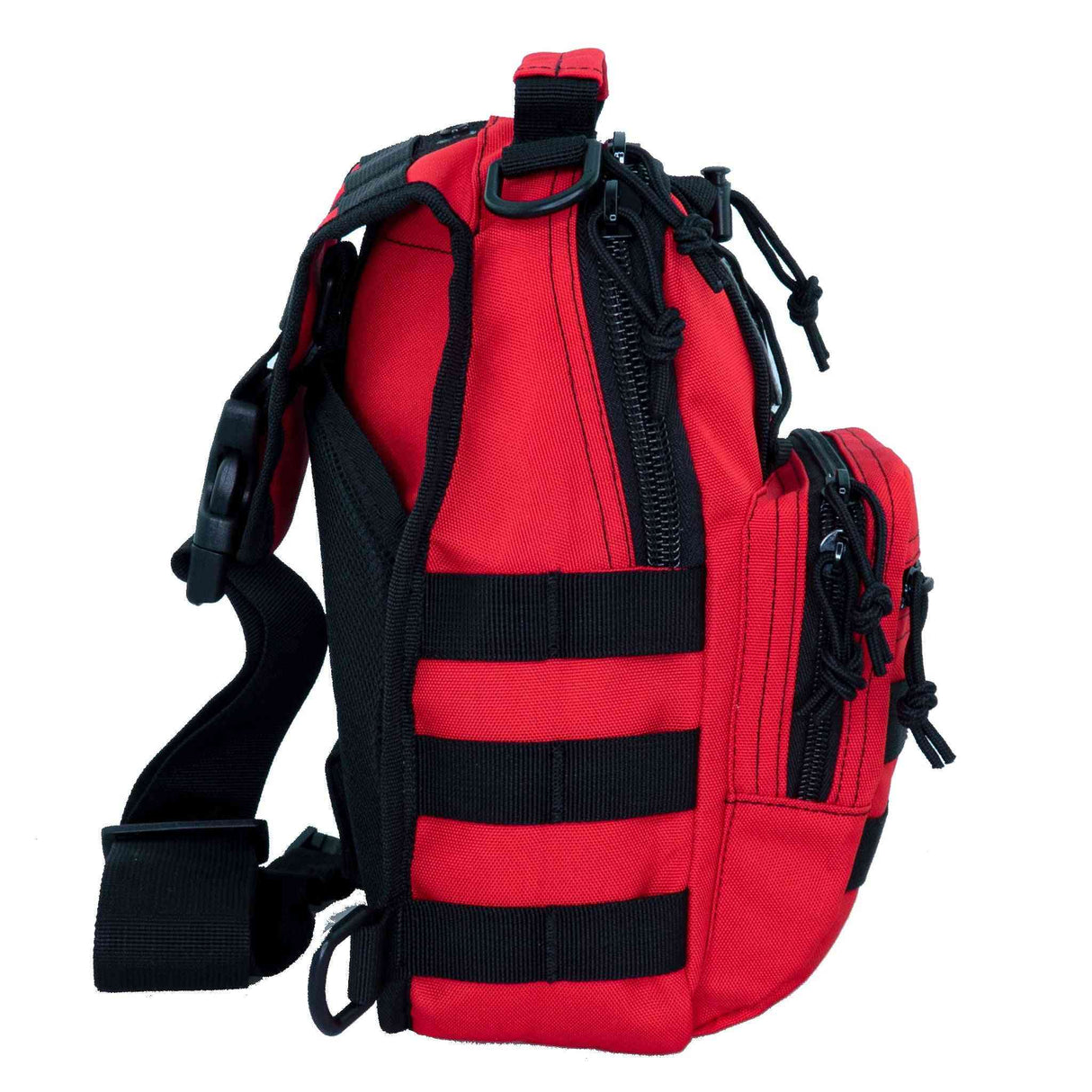 LINE2design Sling Backpack, Bleeding Control Sling Bag, Over The Shoulder Sling Backpack, MOLLE Bag for First Aid Day Pack - Red