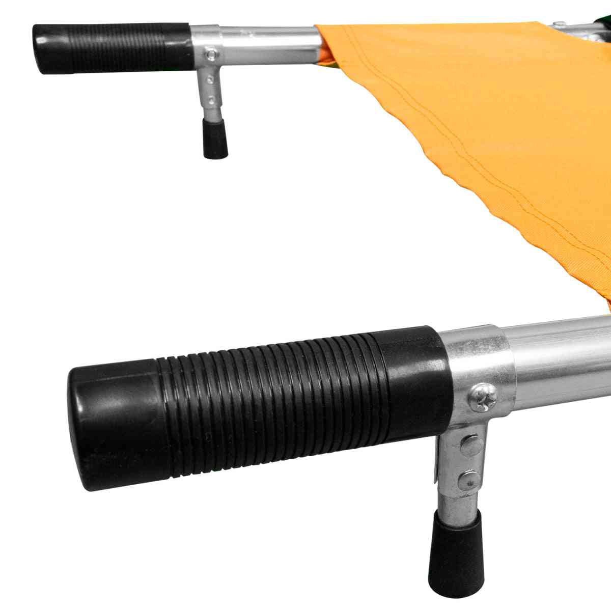 LINE2design EMS Portable Stretcher Emergency Foldaway Medical Flat Four Steel Bars Stretchers with Grip Handles & Zippered Carrying Case - Orange