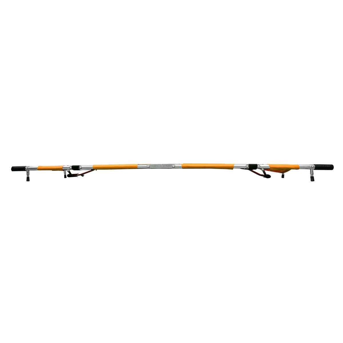 LINE2design EMS Portable Stretcher Emergency Foldaway Medical Flat Four Steel Bars Stretchers with Grip Handles & Zippered Carrying Case - Orange