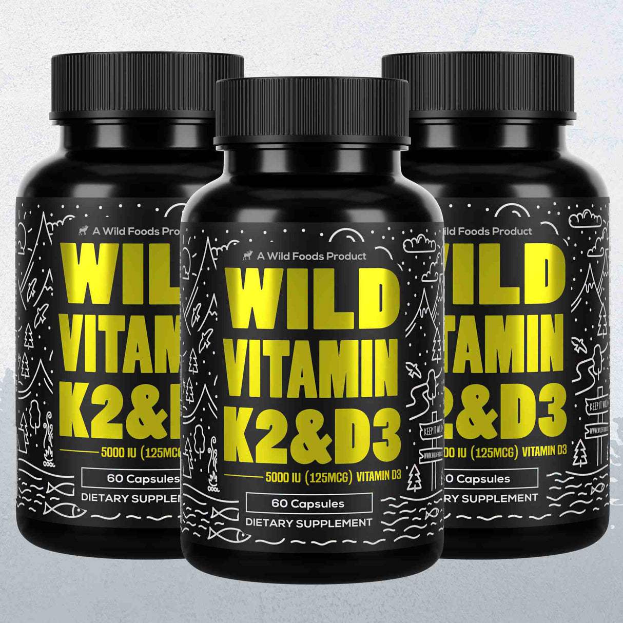 Vitamin K2 (MK-7) & Vitamin D3 (5000 IU) & Black Pepper Extract