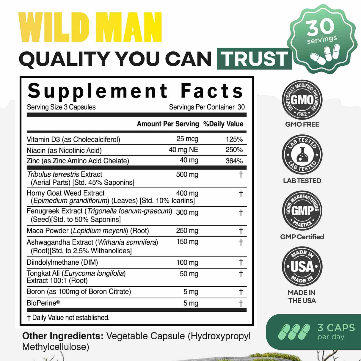 Wild Man Herbal Stack – Male Hormone Balance & Performance